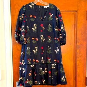 Floral Embroidered Navy Pearl by Lela Rose Dress